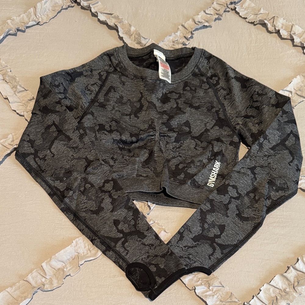 Gymshark Gray Camo Crop Top